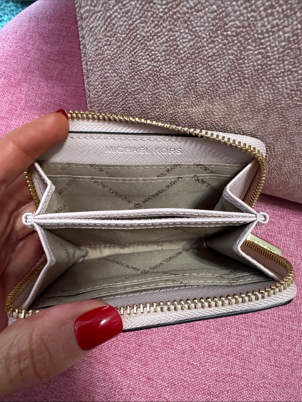 Michael Kors Blush Pink Crossbody with Matching Card Case